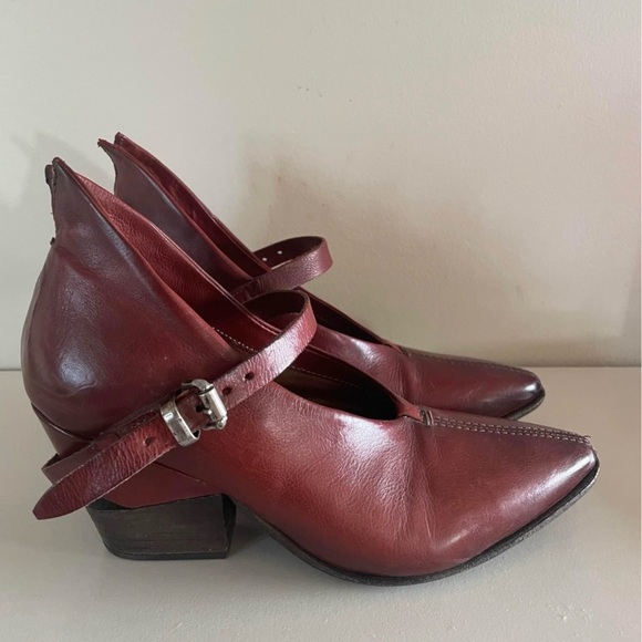 A.S.98 Women's Burgundy Leather Heels - Picture 3 of 8